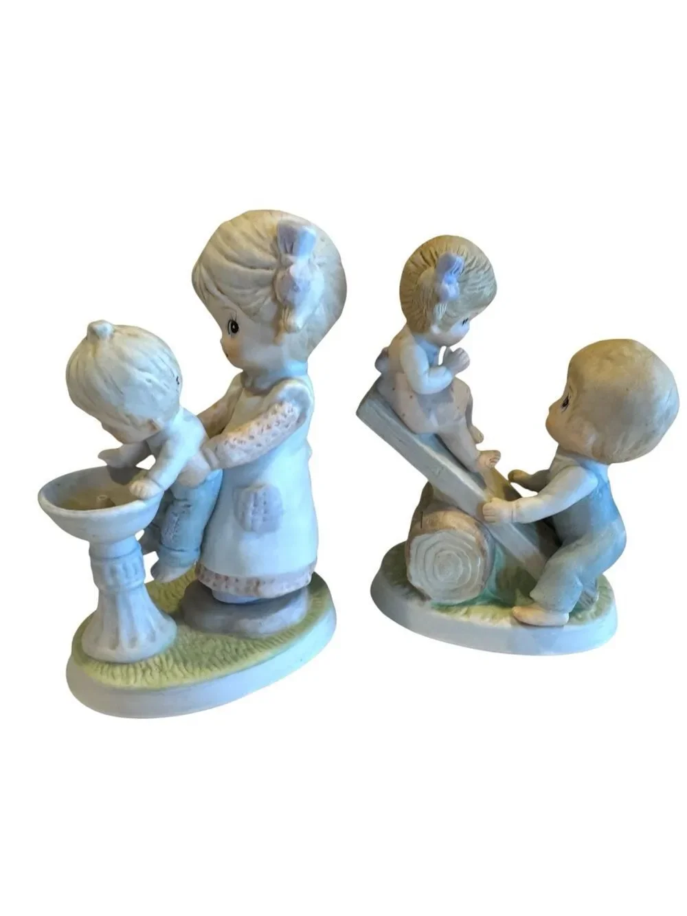 HOMCO #1406 CHILDREN AT PLAYGROUND Porcelain Figurine Set of 2 - HOMCO